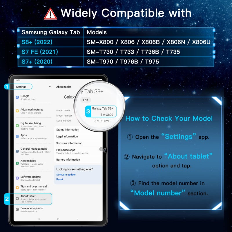 JETech Screen Protector for Samsung Galaxy Tab S8 Plus 2022 / Tab S7 FE 2021 / Tab S7 Plus 2020 12.4-Inch with Easy Installation Frame, Tempered Glass Film, HD Clear, 2-Pack - Image 3