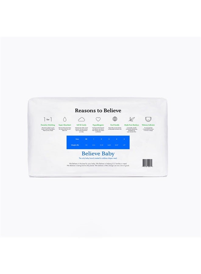 Believe Baby 100% Bamboo Viscose Baby Diapers Size 3 - Premium, Super-Absorbent, Hypoallergenic for Sensitive Skin, Chemical-Free, Unscented Diaper for Babies- 16-28 Lbs- 42 Ct - Image 2