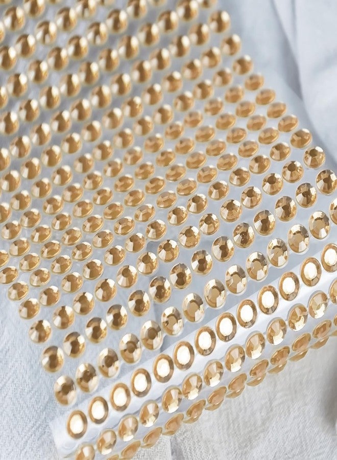 Jacnkb 1799 Pcs 4 Sheets Rhinestone Stickers 3/4/5/6 mm Self Adhesive Rhinestones Gems for Face Eyes Makeup Hair Body (Light orange-3/4/5/6mm) - Image 3