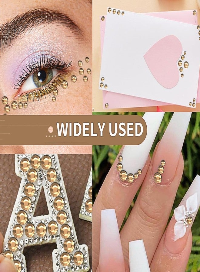 Jacnkb 1799 Pcs 4 Sheets Rhinestone Stickers 3/4/5/6 mm Self Adhesive Rhinestones Gems for Face Eyes Makeup Hair Body (Light orange-3/4/5/6mm) - Image 4