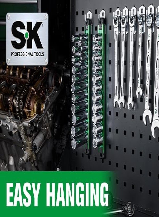 SK Tools USA 1/2" Drive, 11 Piece, 6 Point, Shallow, Metric Chrome Socket Set | SK01343 - Image 5