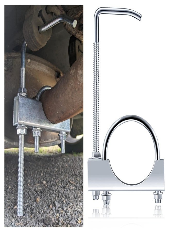 Stacool مشبك عادم Stacool مقاس 2.5 بوصة مع علاقة، علاقة عادم شديدة التحمل مع مشبك لأنبوب عادم مقاس 2.5 بوصة، علاقة كاتم صوت عالمية، أدوات سيارات لمعظم أنظمة عادم السيارات والشاحنات - Image 1