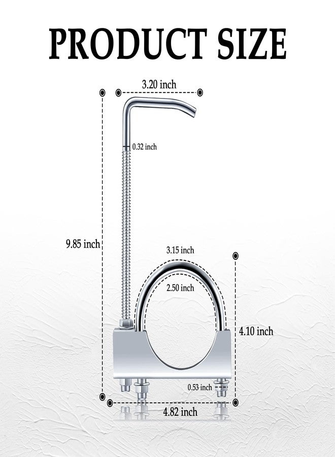 Stacool مشبك عادم Stacool مقاس 2.5 بوصة مع علاقة، علاقة عادم شديدة التحمل مع مشبك لأنبوب عادم مقاس 2.5 بوصة، علاقة كاتم صوت عالمية، أدوات سيارات لمعظم أنظمة عادم السيارات والشاحنات - Image 2