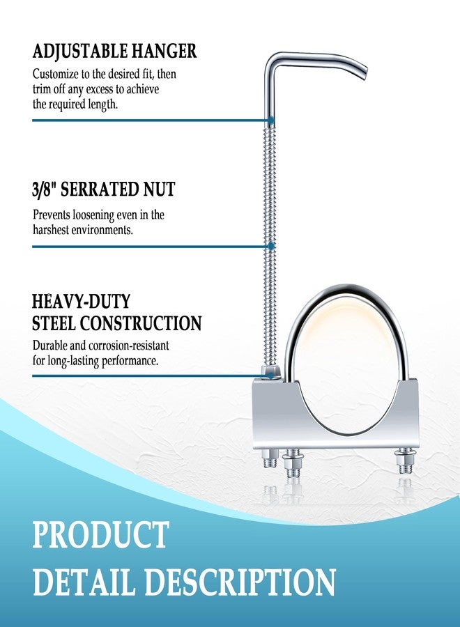 Stacool مشبك عادم Stacool مقاس 2.5 بوصة مع علاقة، علاقة عادم شديدة التحمل مع مشبك لأنبوب عادم مقاس 2.5 بوصة، علاقة كاتم صوت عالمية، أدوات سيارات لمعظم أنظمة عادم السيارات والشاحنات - Image 5