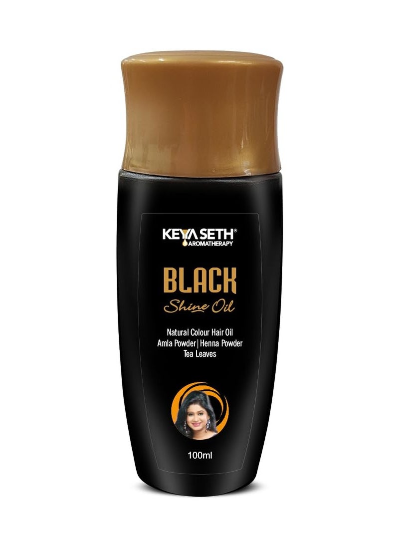 Keya Seth Aromatherapy Black Shine Oil, 100% Natural Hair Colour oil by Keya Seth Aromatherapy, 100ml  - Image 1