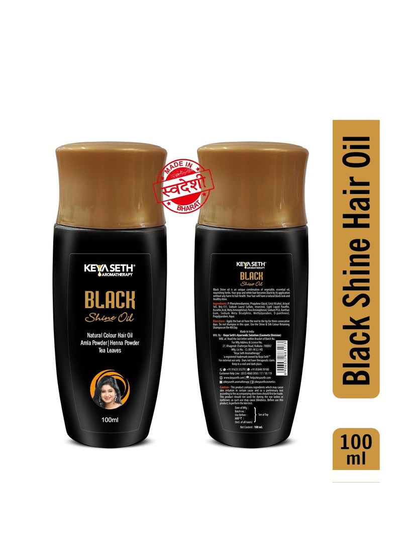 Keya Seth Aromatherapy Black Shine Oil, 100% Natural Hair Colour oil by Keya Seth Aromatherapy, 100ml  - Image 2