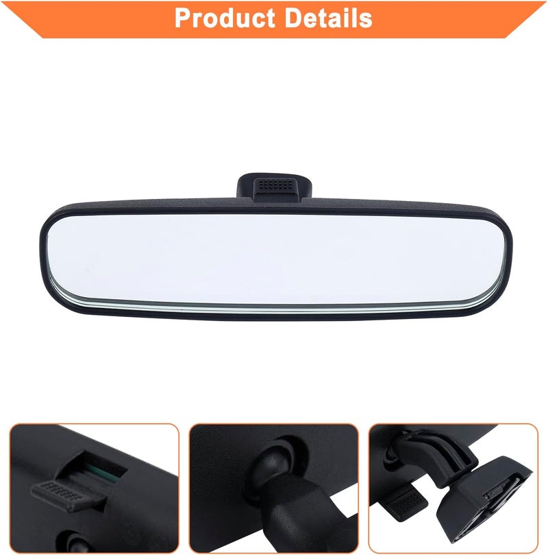 YOUYIEN مرآة الرؤية الخلفية الداخلية (قطعة واحدة). مناسبة لتويوتا RAV4 2004-2015، تويوتا ياريس 2006-2016، تويوتا بريوس 2011-2019. تستبدل رقم القطعة 87810-52041. - Image 5