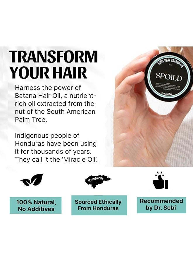 SPOILD 100% Raw Batana oil /Spoild Batana Oil, Raw Batana Oil For Hair Growth,Hair Oils For Hair Growth, Batana Oil Repair Damaged Hair, Nourish Hair And Increase Gloss Suitable For Everyone 2 oz - Image 3