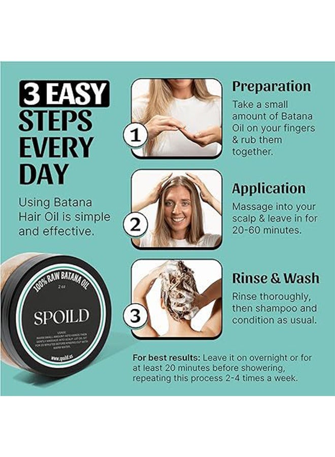 SPOILD 100% Raw Batana oil /Spoild Batana Oil, Raw Batana Oil For Hair Growth,Hair Oils For Hair Growth, Batana Oil Repair Damaged Hair, Nourish Hair And Increase Gloss Suitable For Everyone 2 oz - Image 4