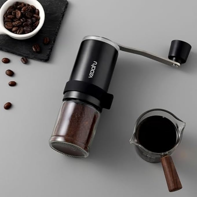 vzaahu Manual Coffee Grinder With Cone Grinder Adjustable Coarseness Conical Ceramic Cutter Portable Mill For Home Office Travel - Image 3