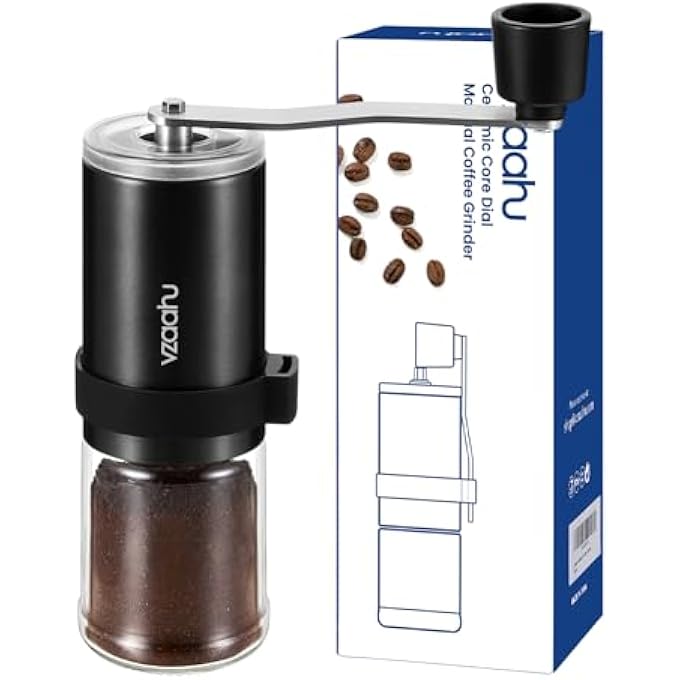 vzaahu Manual Coffee Grinder With Cone Grinder Adjustable Coarseness Conical Ceramic Cutter Portable Mill For Home Office Travel - Image 2