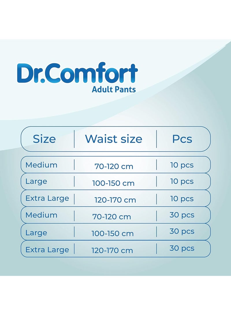دكتور_كومفورت حفاضات كبيرة جدًا للكبار مقاس 120-170 سم 10 قطع - Image 3