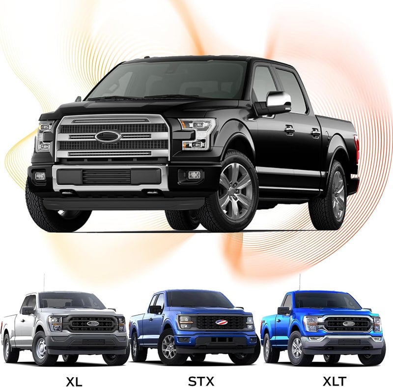 Hirificing Tailgate Emblem for Ford F150 F250 F350 Colorful American Flag 9 Inch Front Grill Emblem for Ford Emblem, Aluminum Oval Overlay Front Grill Rear Tailgate American Flag Decal Badge(Chroma) Polished safe edge - Image 4