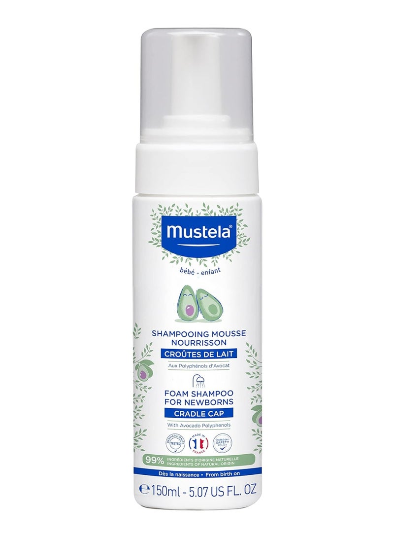 Mustela Cradle Cap Foam Shampoo With Natural Avocado Tear Free And Fragrance Free 150Ml - Image 1
