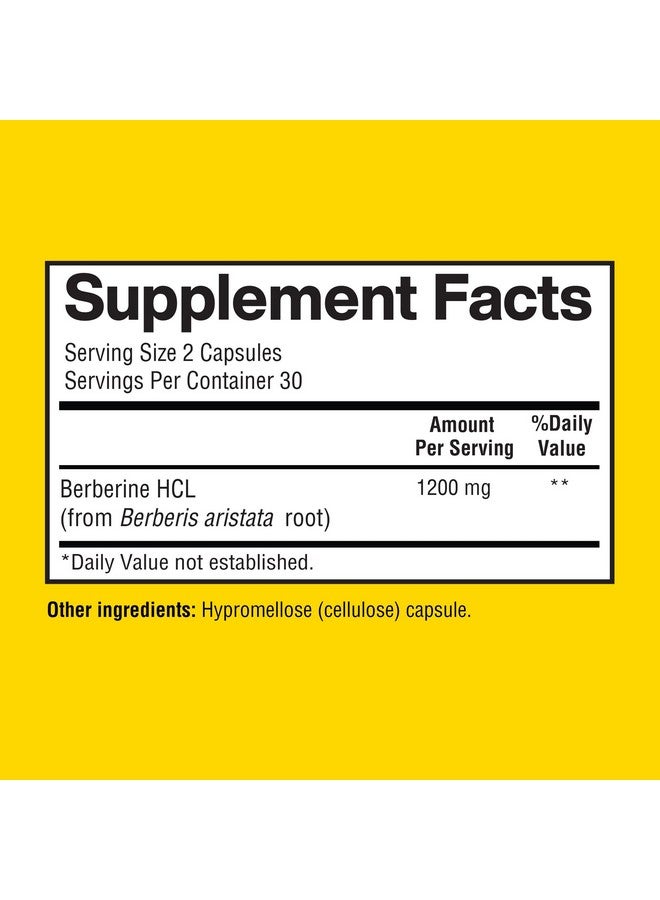 Happi Mi Nutrition Berberine 1200mg Per Serving as Berberine HCL, 60 Veggie Capsules, 30 Servings - Image 2
