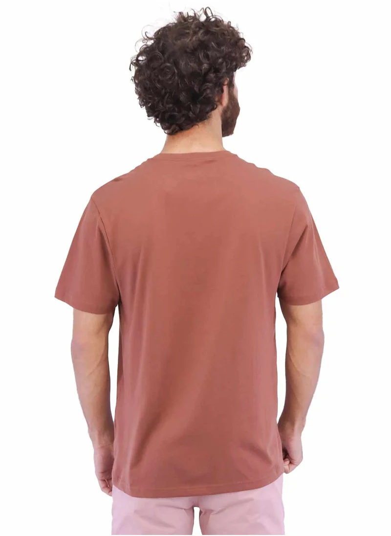 جيوردانو Men's Singnature T-Shirt - Brown