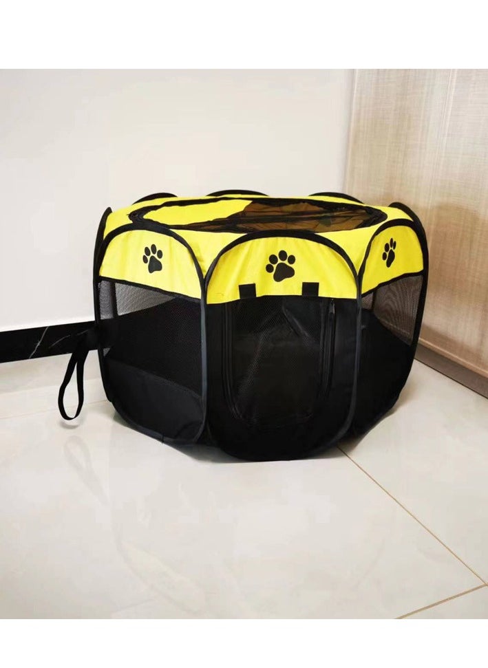 Octagonal Pet Foldable cat Playpen Tent Dog and Cat Fence, Puppy Exercise Playpen,Cat and Dog House, Rabbit Cat Kennel Portable Foldable Pop Up Pet Play Pen with Floor and Mesh Door Top for Indoor Outdoor Collapsible Tent Cage Cat delivery room cat cage cat house