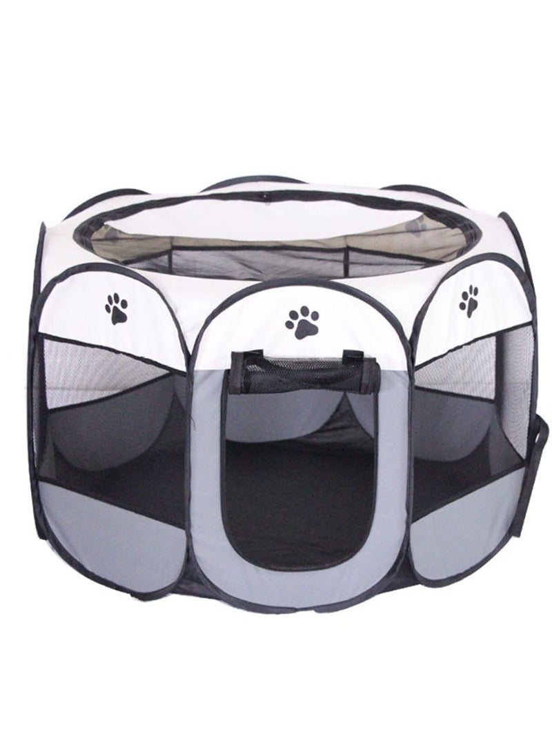 Octagonal Pet Foldable cat Playpen Tent Dog and Cat Fence, Puppy Exercise Playpen,Cat and Dog House, Rabbit Cat Kennel Portable Foldable Pop Up Pet Play Pen with Floor and Mesh Door Top for Indoor Outdoor Collapsible Tent Cage Cat delivery room cat cage cat house
