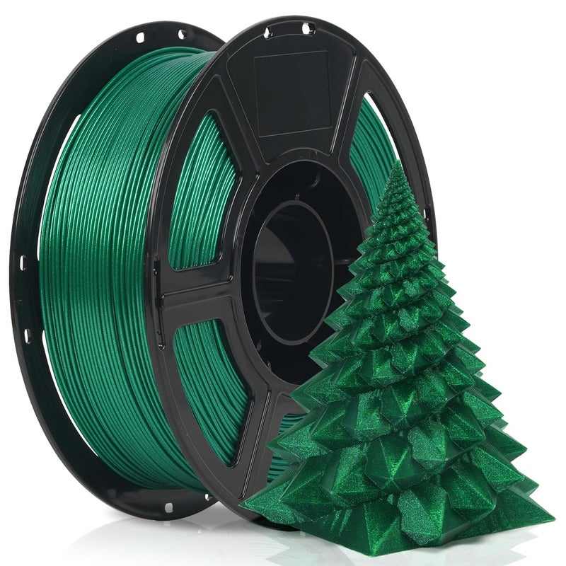 FLASHFORGE Xmas Series Rapid PLA Filament Aurora Green High Flow Speedy 3D Printer Filament Max 500mms HighSpeed Printing Radiated Unparalleled Brilliance Twinkling and UltraSmooth Finish - Image 2