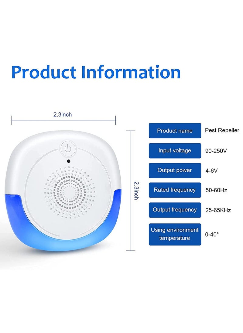 Generic - Ultrasonic Pest Repeller Plug in Pest Reject Electronic Insect Fly Trap for Indoor Outdoor Use Electric Bug Zapper for Insect Roach Mice Spider Ant Bug Mosquito Mouse Repellent Indoor 2 Pack - Image 1
