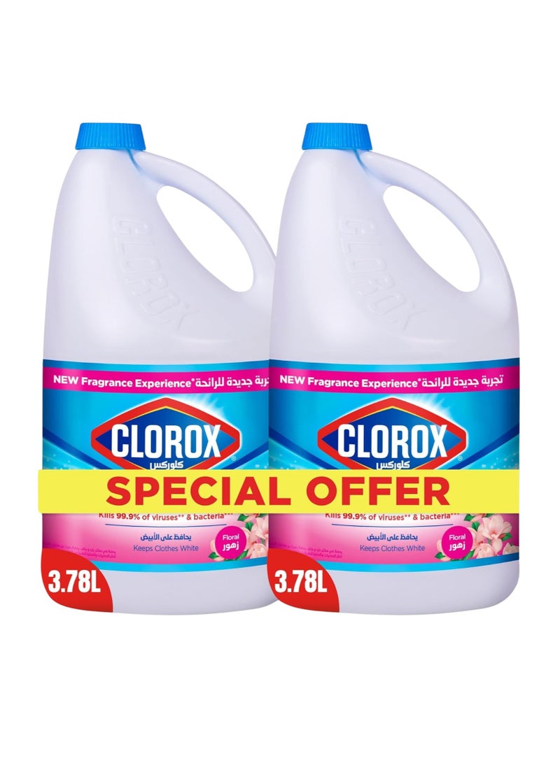 Clorox Bleach Liquid Floral Scent Household Cleaner And Disinfectant 2 x 3.78L - Image 1