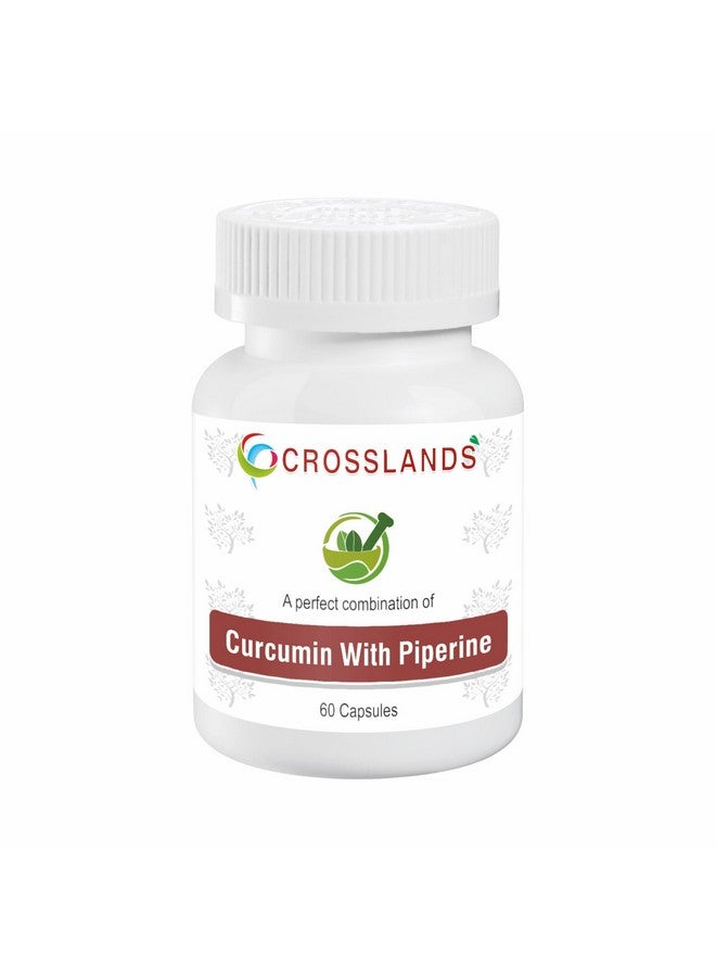 Crosslands Curcumin (95%) Extract With Piperine(5%) Organic Turmeric Veg|500 Mg| Immunity Boosters Tablet For Adults With Curcuma Longa, Turmeric Powder & Ginger| 60 Capsules - Image 1