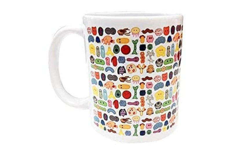 فنجان قهوة ملون من GIANTmicrobes سعة 11 أونصة هدية فريدة للعلماء والطلاب والممرضين والأطباء والمعلمين وأي شخص لديه حس فكاهي صحي