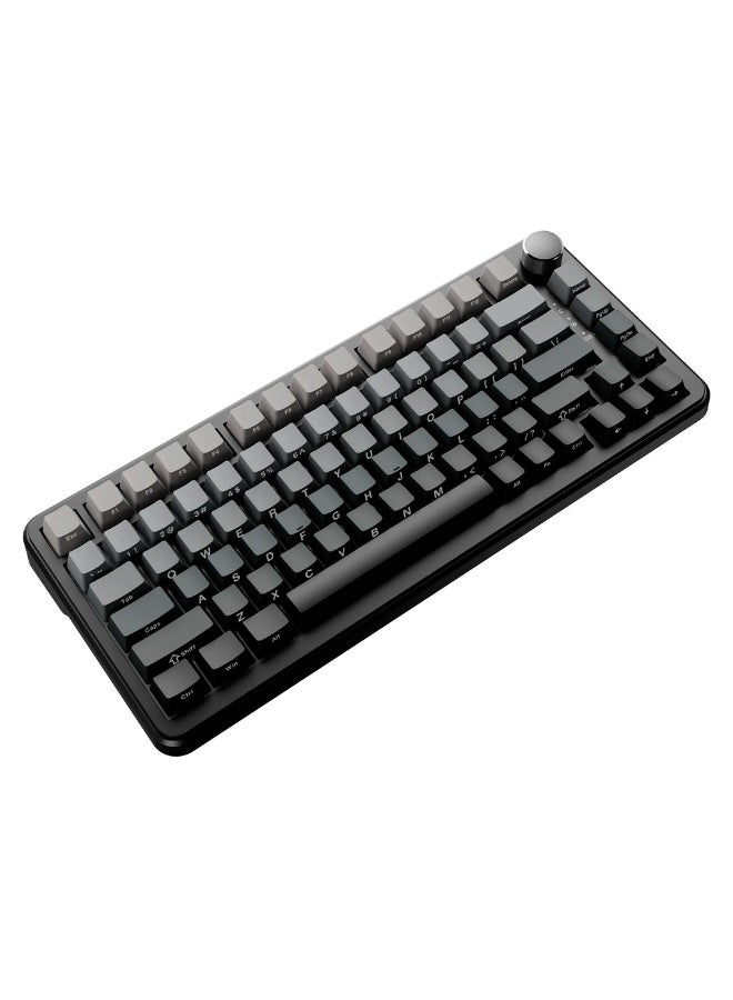 إيه جاز لوحة المفاتيح الميكانيكية للألعاب Ajazz AK820 Max المغناطيسية، لوحة مفاتيح ميكانيكية بنسبة 75% تأتي بإضاءة خلفية RGB لكل مفتاح قابلة للتخصيص بالكامل مع تأثيرات وألوان متعددة. اللون: رمادي. - Image 3