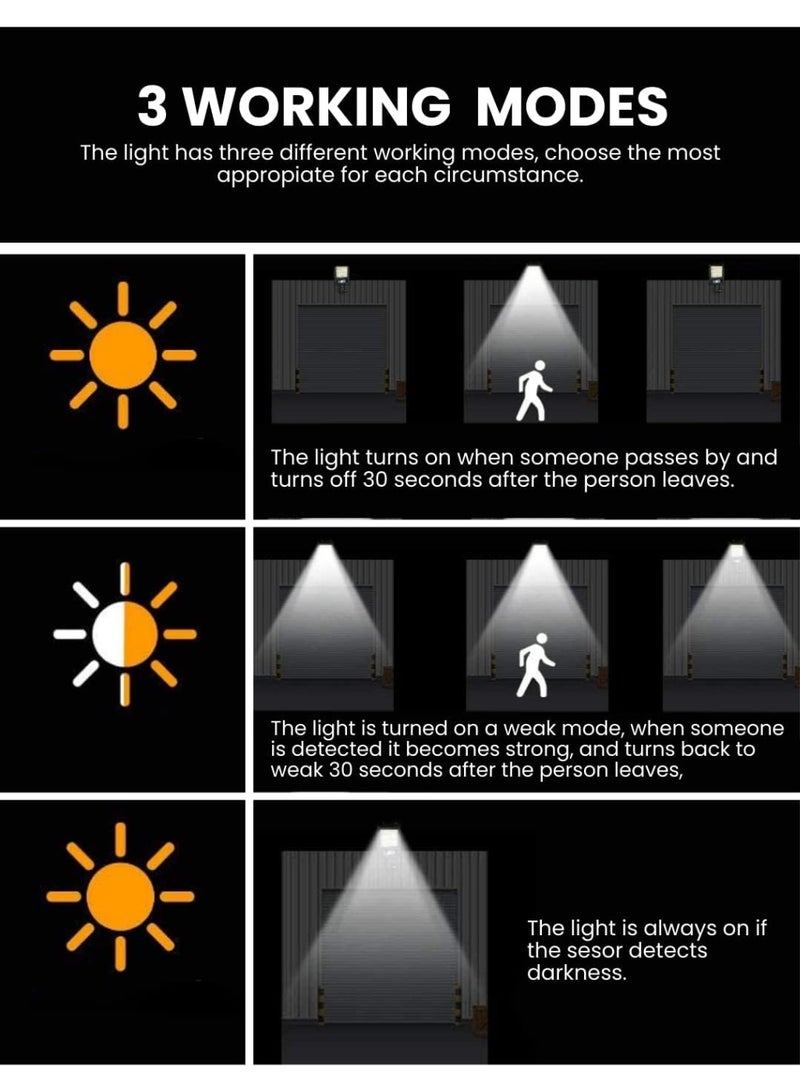 120 LED Solar Street Light with PIR Motion Sensor, LED Spotlight, Waterproof Outdoor Floodlight with IP65 Rating for Water and Dust Resistance, Suitable for Garden, Patio, Walkway, and Garage - Image 4
