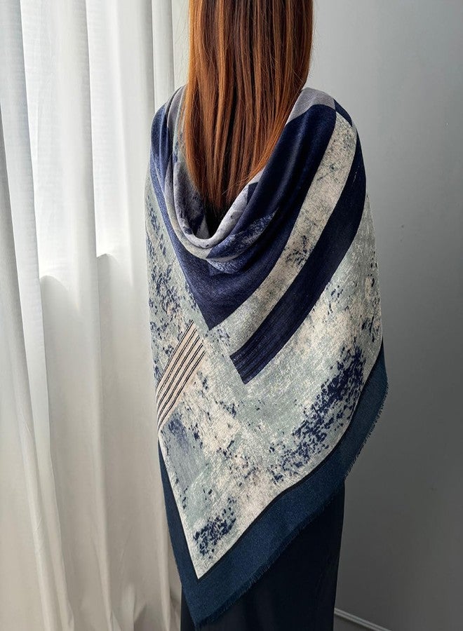 كي-اليوون وشاح مربع كبير من كي-إليون، 51 بوصة، ملمس حريري، وشاح أنيق، وشاح للف الشعر، وشاح للنوم، H2301، مقاس واحد - Image 4