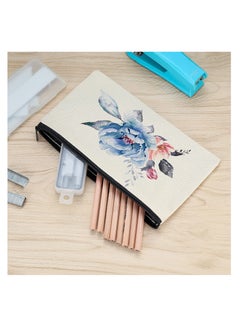 KHAJUL 12 PCS Canvas Makeup Bags, Canvas Pencil Pouch Bags with Zipper, Blank DIY Craft Make up Cosmetic, Pouches Bags Cases for Travel Craft School Toiletry Bags Pouches (Beige)  - Image 5