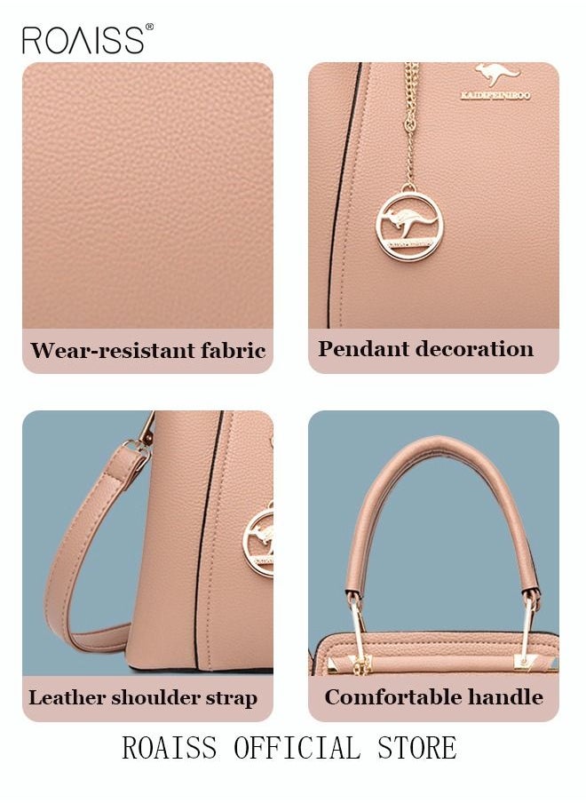 roaiss - Leather Women Shoulder Bag Women's Handbag Elegant Patent Leather Bag Waterproof Handbag Shoulder Bag Women Large Capacity Bag - Image 1
