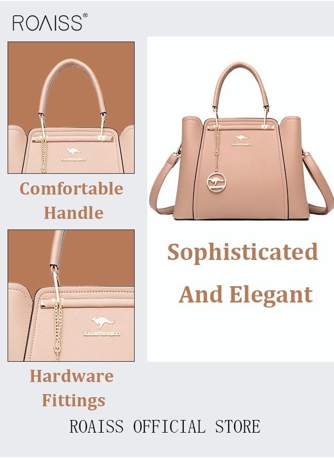 roaiss - Leather Women Shoulder Bag Women's Handbag Elegant Patent Leather Bag Waterproof Handbag Shoulder Bag Women Large Capacity Bag - Image 1
