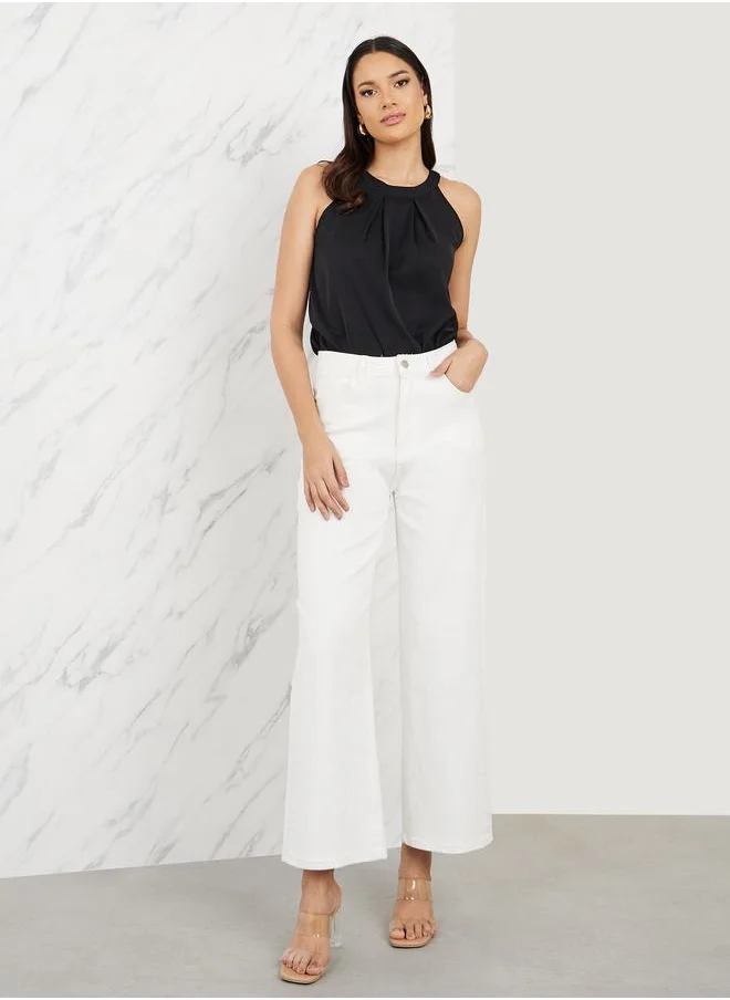 ستايلي Pleated Halter Neck Top