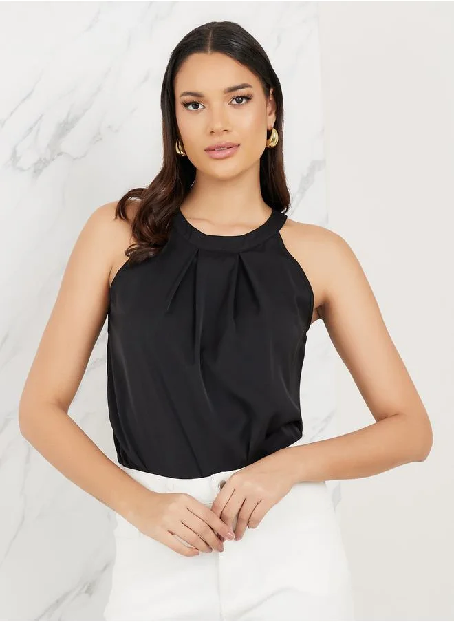 ستايلي Pleated Halter Neck Top
