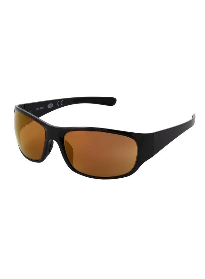 DOCKERS Men'S Sail Wrap Sunglasses Black 62 Mm  - Image 1