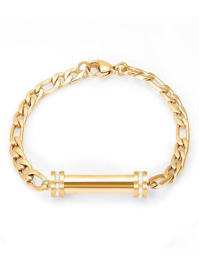 Minicremation Cylinder Cremation Bracelet for Ashes Urn Jewelry Stainless Steel Memorial Bracelet Keepsake Urn Bangle Ashes Holder (Gold) - Image 1