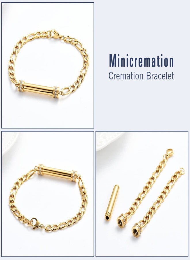 Minicremation Cylinder Cremation Bracelet for Ashes Urn Jewelry Stainless Steel Memorial Bracelet Keepsake Urn Bangle Ashes Holder (Gold) - Image 3