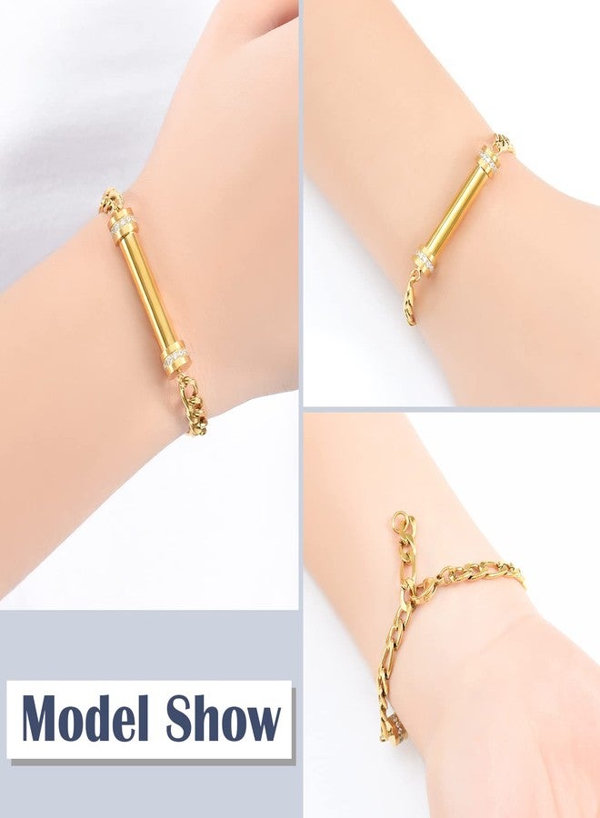 Minicremation Cylinder Cremation Bracelet for Ashes Urn Jewelry Stainless Steel Memorial Bracelet Keepsake Urn Bangle Ashes Holder (Gold) - Image 4