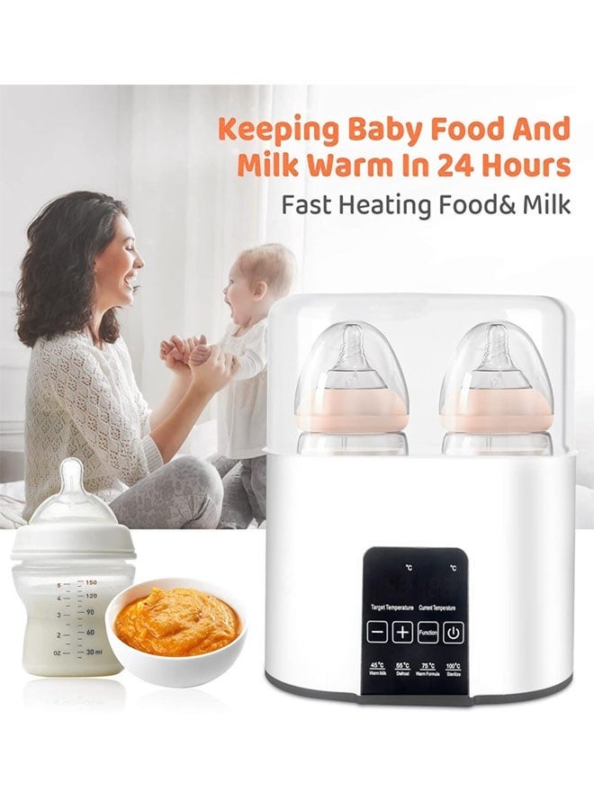 Bukela 24H Constant Mode Double Baby Bottle Warmer for Twins, Accurate Temperature Control Milk Heater, Warms Breastmilk, Formula Water & Baby Food, Compatible with All Baby Bottles - Image 5