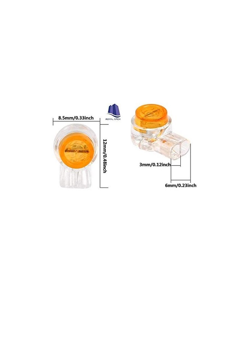 UY Wire Connector, Waterproof Gel-Filled Orange Clear Button Telephone Wire Connectors UY Butt Splice Connector & Network Cable Terminals... - Image 2