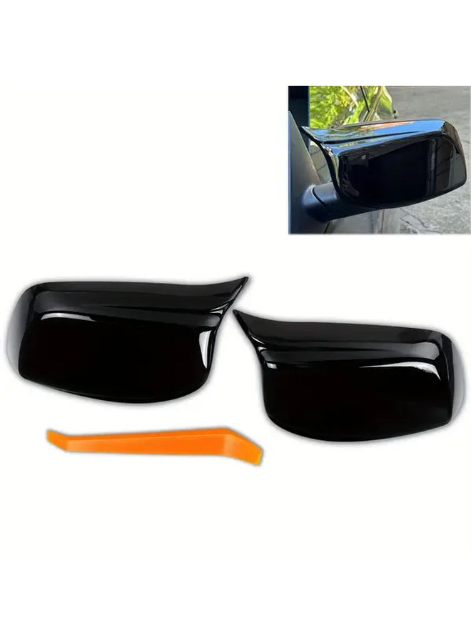 2pcs E60 Old Model Mirror Modification Bright Black Car Rearview Horn For 5 Series E60 E61 - Image 1