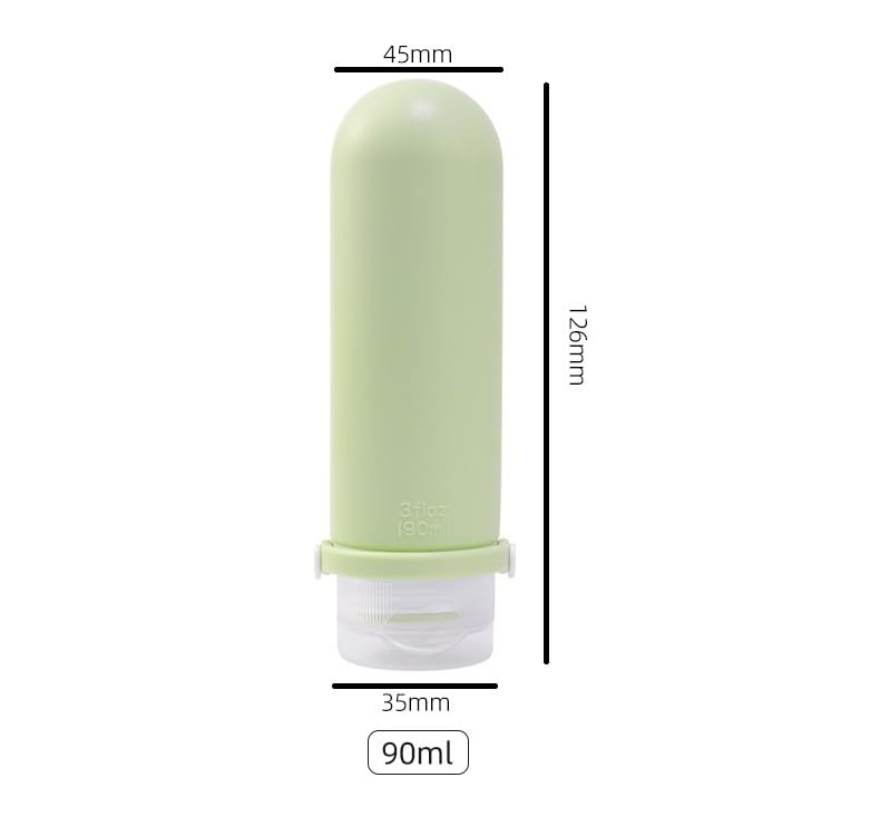 ZURATO Travel Size Toiletries Bottles Silicone Leak Proof Refillable Containers for Shampoo, Conditioner, Shower Gel and Lotion Dispenser Portable Travel Essentials- Multicolor (90ml) - Image 5