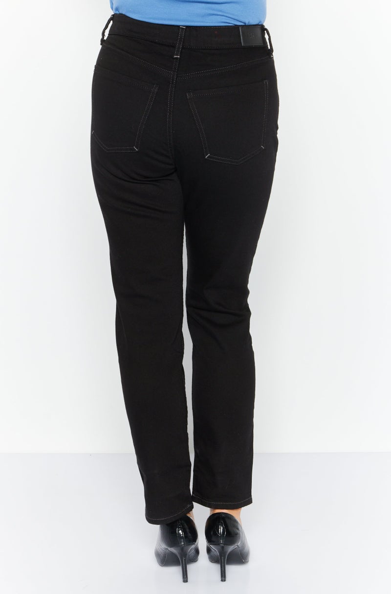 ESPRIT Women Slim Fit Textured Stretchable Jeans, Black - Image 4