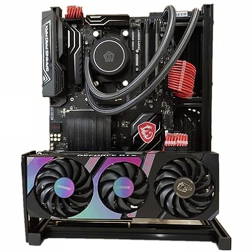 Yoqanr PC Test Bench Motherboard Case, Aluminum Open Frame Computer Case Rack Bracket, Support ATX Computer Case and 180 Water-Cooled,DIY Creative Personality Motherboard Chassis Set, Vertical Overclocking - Image 4