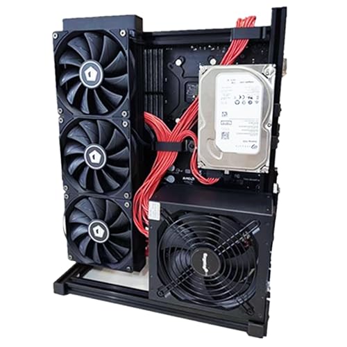 Yoqanr PC Test Bench Motherboard Case, Aluminum Open Frame Computer Case Rack Bracket, Support ATX Computer Case and 180 Water-Cooled,DIY Creative Personality Motherboard Chassis Set, Vertical Overclocking - Image 5