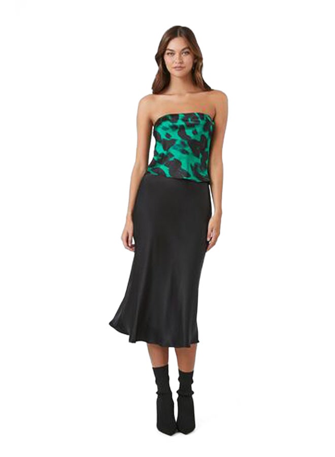 FOREVER 21 Satin Leopard Print Strapless Top - Image 5