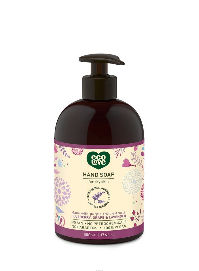 ecoLove - Natural Liquid Hand Soap - Organic Blueberry, Grape & Lavender - No SLS or Parabens - Vegan and Cruelty-Free Hand Soap, 17.6 oz - Image 1