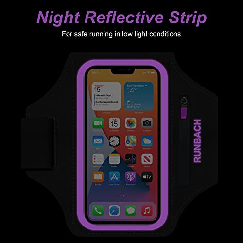 RUNBACH Armband for iPhone 17 Pro Max/16 Pro Max/16 Plus/15 Pro Max/15 Plus/iPhone 14,13,12,11 Pro Max/XS Max,Water Resistant Sport Armband with Zipper Slot for Airpods and Keys (Purple) - Image 5