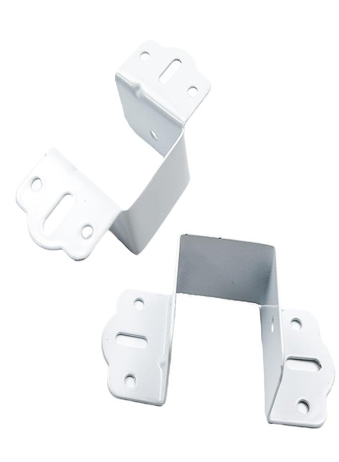 Pastlla 4Pcs Metal Bed Hinge Bed Support Bracket Bed Corner Furniture Fixed Bed Hardware Accessories 1.57" (40mm) Square Bracket, White - Image 4